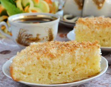 Coconut pie with cream For execution, we will prepare a list of products